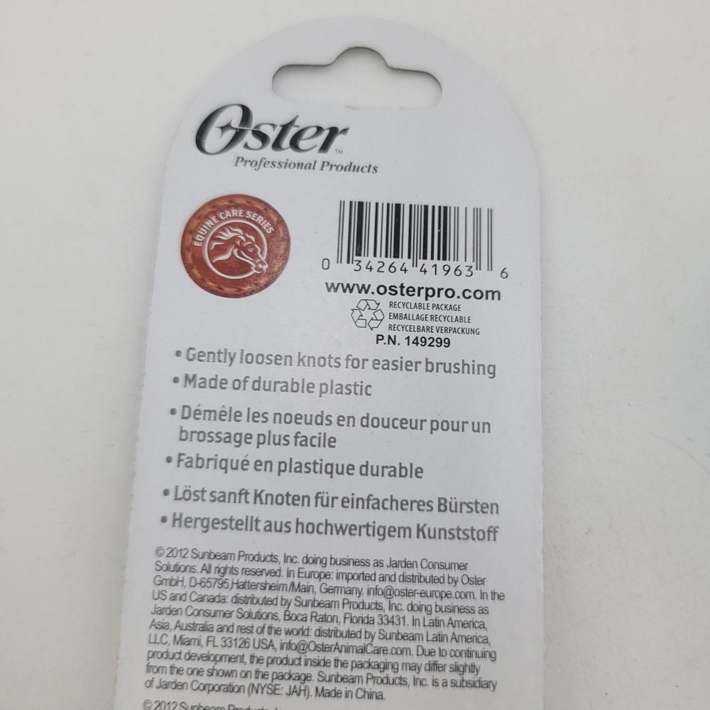 Oster Mane Tail Comb Pink Heartland Horse Gear Blue Jelly Scrubber Grooming Set - Picture 7 of 8